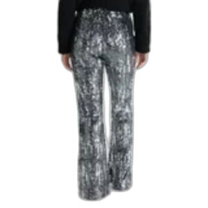 High-waisted sequin pants, 70's, disco ball style
